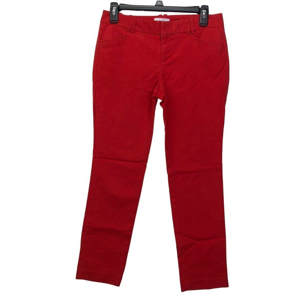 CALVIN KLEIN RED SLIM LEG‎ PANTS SIZE 2 - Picture 2 of 6